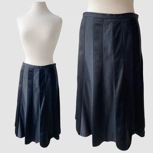 Dries Van Noten Black Mulberry Silk A-line Skirt Jacquard Stripe Womens Size 40